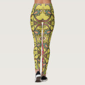 Decoratief met de hand getekend naadloos Abstract  Leggings (Achterkant)