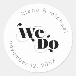 Decoratief modern huwelijk dat we gebruiken ID887 Ronde Sticker