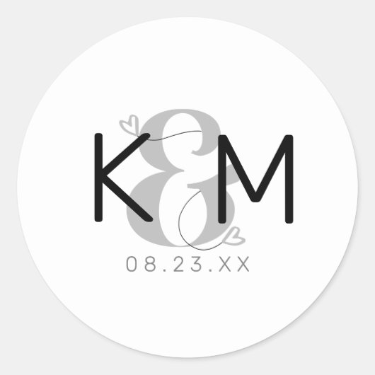 Decoratief Modern Wedding ID887 Ronde Sticker (Voorkant)