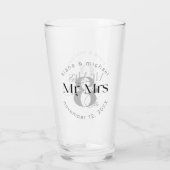 Decoratief Modern Wedding Mr & Mrs ID887 Glas (Achterkant)