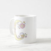 Decoratief Monogram C harten en bloemen mok (Voorkant links)