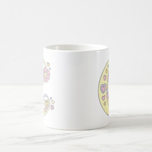 Decoratief Monogram C harten en bloemen mok (Center)