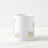 Decoratief Monogram Een hart en bloemen mok (Center)