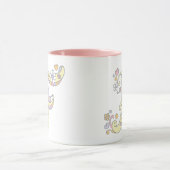 Decoratief Monogram F harten en bloemen mok (Midden)