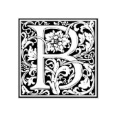 Decoratief monogram letter B Rubberstempel (Afrduk)