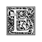 Decoratief monogram letter E Rubberstempel (Afrduk)