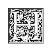 Decoratief monogram letter H Rubberstempel (Afrduk)