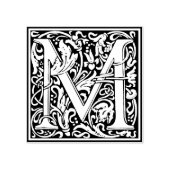 Decoratief monogram letter M Rubberstempel (Afrduk)