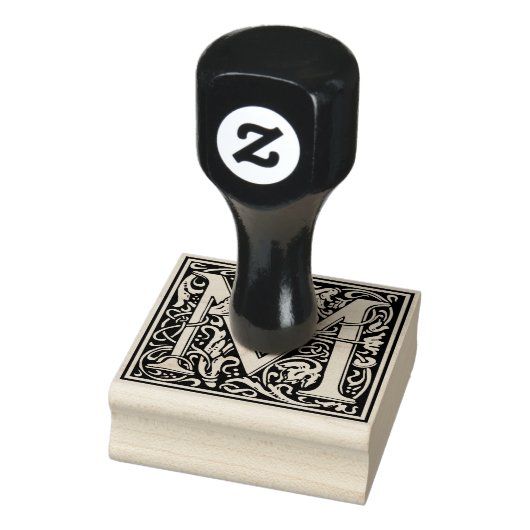 Decoratief monogram letter M Rubberstempel (Stempel)