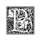 Decoratief monogram letter P Rubberstempel (Afrduk)