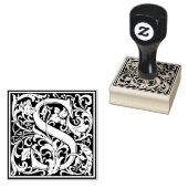 Decoratief monogram letter S Rubberstempel (Gestempeld)