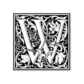 Decoratief Monogram Letter W Rubberstempel (Afrduk)