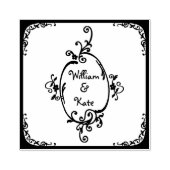 Decoratief monogram 	rubberstempel (Afrduk)