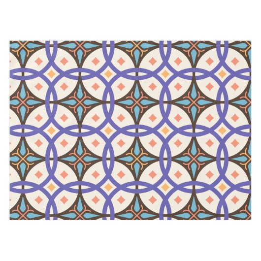 Decoratief Mozaïek Keramisch Tegel Patroon Tafelkleed (Voorkant (Horizontaal))