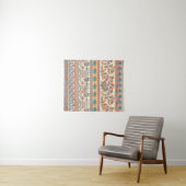 Decoratief naadloos grenspatroon met bloem wandkleed (In Situ (horizontaal))