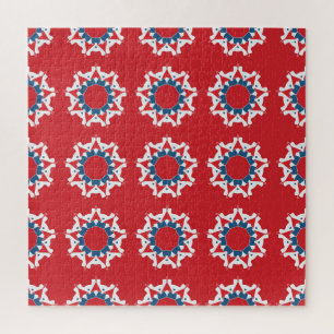 Decoratief naadloos patroon rond element legpuzzel