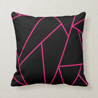 Decoratief omkeerbaar Neon Pink en Black Mosaic Kussen