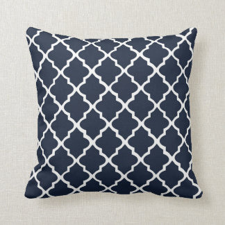 Decoratief ontwerp van de marine & White Quatrefoi Kussen