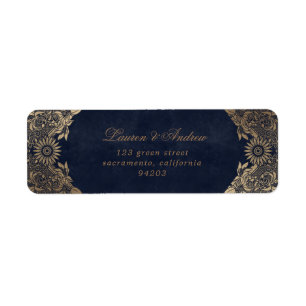  decoratief ornament goud Retouradres Etiket