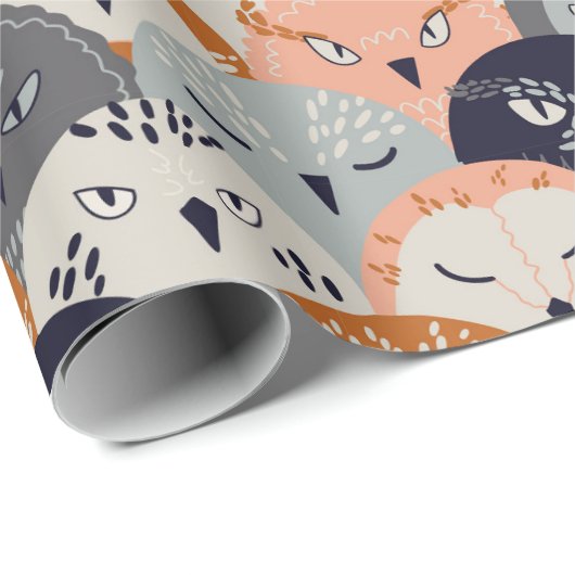 Decoratief owl Patroon ompakken Papier (Rol Hoek)