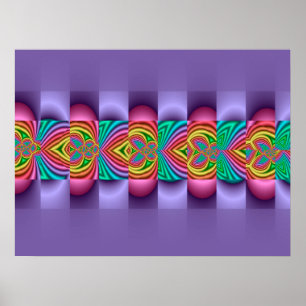 Decoratief Paars fractal Poster