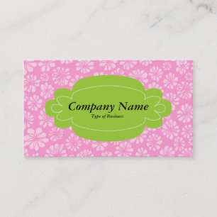 Decoratief panel 01 - Martian Green - Pink Floral Visitekaartje