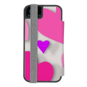 Decoratief papier hart 3 incipio iPhone portemonnee hoesje (Agenda Achterkant)