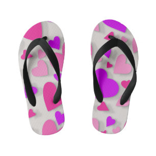 Decoratief papier hart 3 kinder teenslippers