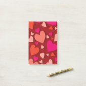 Decoratief papier hart 6 post-it® notes (Op bureau)