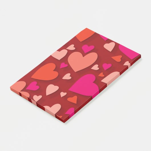 Decoratief papier hart 6 post-it® notes (Schuin)