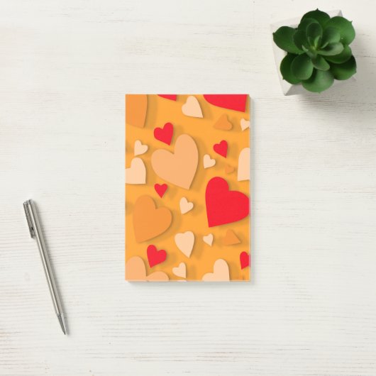 Decoratief papier hart 7 post-it® notes (Kantoor)