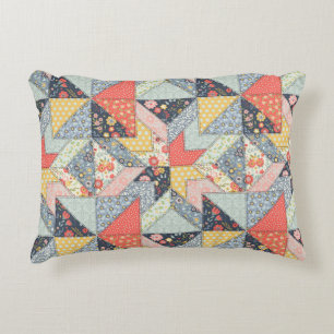 Decoratief Patchwork-patroon en array van kleuren Accent Kussen