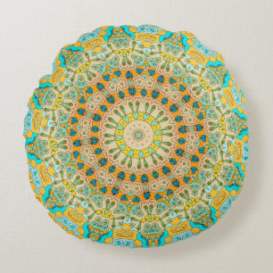decoratief patroon. Islam, Arabisch, Indiaas, Rond Kussen