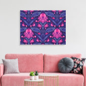 Decoratief patroon met harten canvas afdruk (Insitu (Woonkamer))