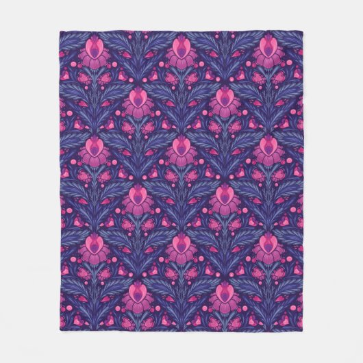 Decoratief patroon met harten fleece deken (Voorkant)