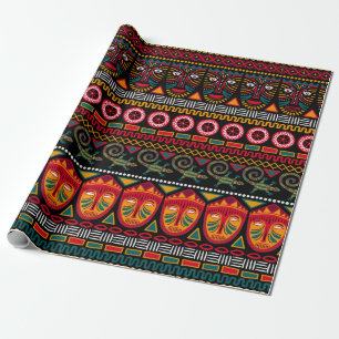 Decoratief patroon op een zwarte achtergrond in Af Cadeaupapier
