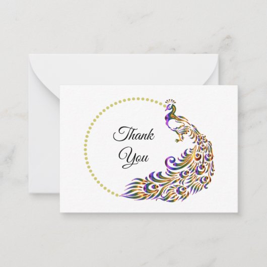 Decoratief Peacock Dank je kaarten Notitiekaartje (Voorkant)