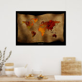 Decoratief Poster "Ye Olde Worlde Map" (Keuken)