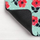 Decoratief Red Mint Floral Pattern Muismat (Hoek)