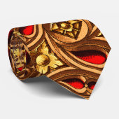 decoratief rood en goud Egyptisch patroon Stropdas (Opgerold)