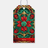 Decoratief Rood Groen Vakantie Gift Label Cadeaulabel (Achterkant)