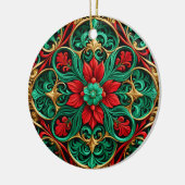 Decoratief rood groen vakantie Ornament (Links)