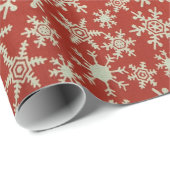 Decoratief Rood kerstsnowflake Decor Glitter Cadeaupapier (Rol Hoek)
