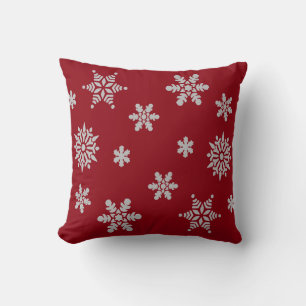 Decoratief rood kristal snowflake kerst kussen
