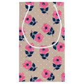 Decoratief roze beige Floral ontwerp Klein Cadeauzakje (Achterkant)