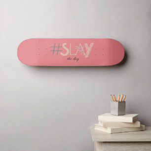 Decoratief roze en beige SLAGEN het dagskateboard Skateboard