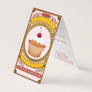 Decoratief roze goudcake Logo Cupcake Maker Visitekaartjes
