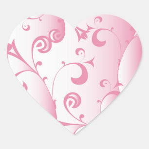 Decoratief roze hart - ticker sticker