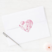 Decoratief roze hart - ticker sticker (Envelop)