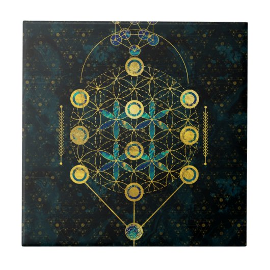 Decoratief Sacred Geometry-symbool Tegeltje (Voorkant)